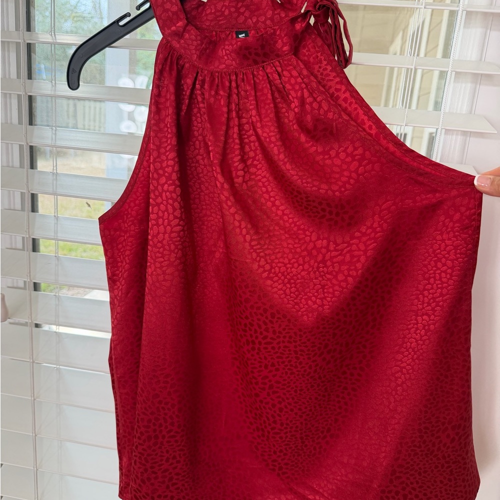 Chic Sleeveless Red Blouse